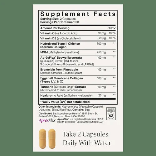 Miniatura 6 de Stonehenge Health Suplemento dinámico para la salud articular – Apoyo de acción rápida con AprèsFlex® Boswellia, MSM, colágeno multitipo, cúrcuma
