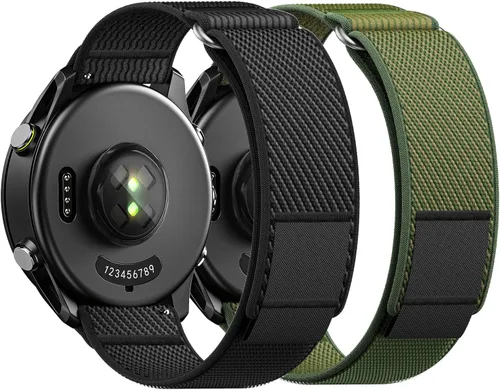 Miniatura 10 de ANCOOL Correa de nylon para reloj Compatible con Garmin Vivoactive 5/6/3/Forerunner 245/165/55, Correa de reloj de liberación rápida de 20mm