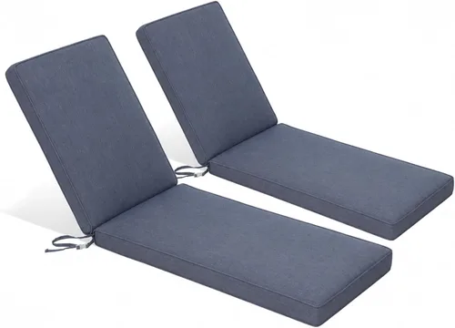 Miniatura 14 de BPS Paquete de 2 cojines para tumbonas de 72 x 22 pulgadas, resistentes a la decoloración y al agua, funda extraíble y correas ajustables para tomar