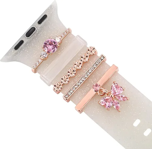 Miniatura 7 de Anillos de amor decorativos compatibles con Apple Watch de cuero de silicona de 1.77 pulgadas, 1.73 pulgadas, 1.65 pulgadas, 1.61 pulgadas, 1.57
