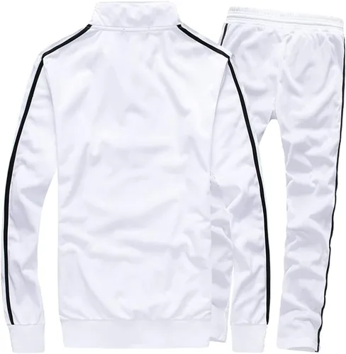 Miniatura 2 de MACHLAB Conjunto deportivo para hombre, chándal completo con cremallera, conjunto deportivo cálido, traje deportivo casual