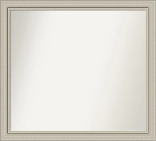 Miniatura 277 de Amanti Art Espejo de baño plateado para sobre fregadero, 23 x 23 pulgadas, espejo cuadrado plateado en ángulo, marco de madera moderno medio, se
