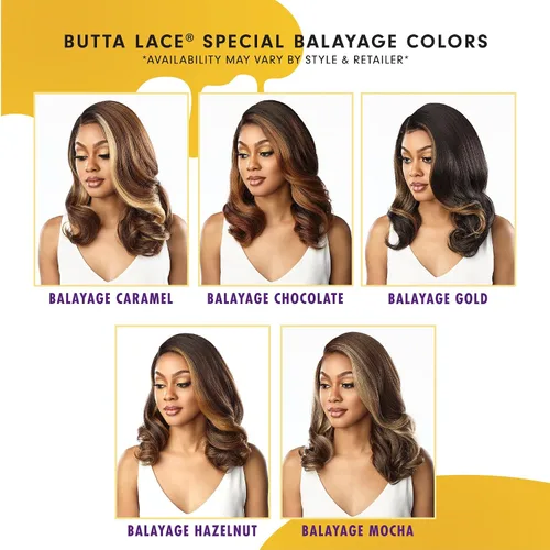 Miniatura 8 de Sensationnel Butta - Pelucas de encaje – Unidad 43 extra ancha de 5 pulgadas de profundidad, línea de cabello sintético previamente despuntada, sin