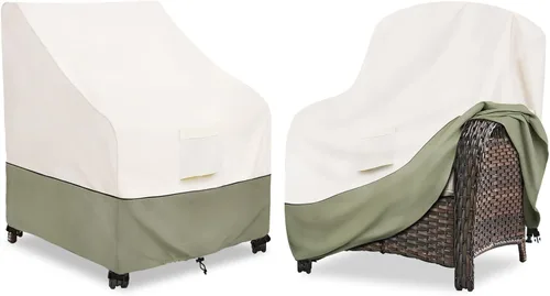 Miniatura 13 de Bitubi Funda otomana impermeable para patio, funda cuadrada resistente para muebles de mesa auxiliar para exteriores, tamaño 22 pulgadas de largo x