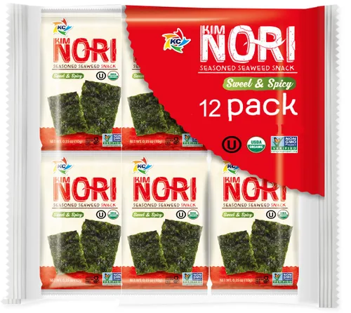 Miniatura 9 de KIMNORI Bocadillos de algas orgánicas prémium – Crujiente barbacoa coreana (KBBQ) Laver, Keto, vegano y superalimento bajo en calorías, 12 paquetes