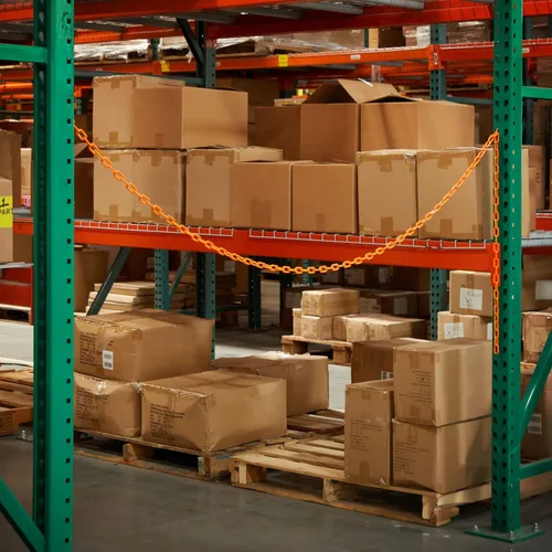 Miniatura 2 de Stockroom Plus Barrera de seguridad de cadena de plástico naranja de 100 pies, eslabones de cadena de plástico naranja para control de multitudes