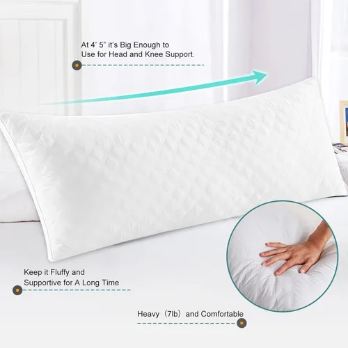 Miniatura 6 de Oubonun - Almohada de cuerpo completo para dormir - Almohada corporal ajustable firme y esponjosa para adultos - Almohada larga y grande