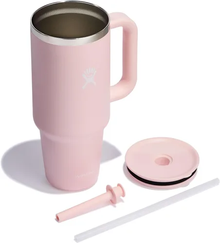 Miniatura 10 de Hydro Flask Vaso de viaje con asa, tapa y pajita, acero inoxidable aislado en trillium de 40 onzas