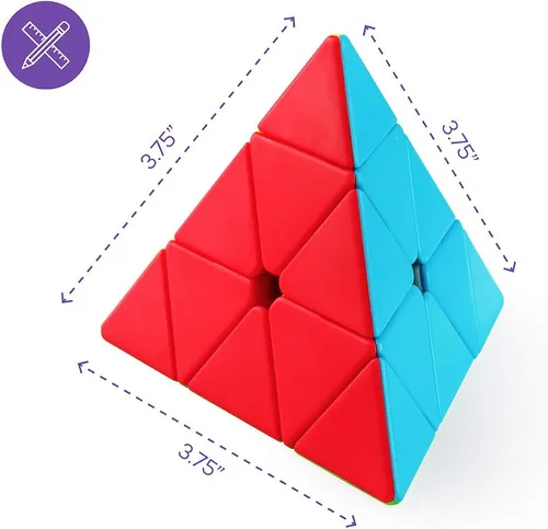 Miniatura 2 de D-FantiX – Pirámide Qiyi Qiming, cubo de velocidad sin calcomanía, rompecabezas de cubos y triángulos