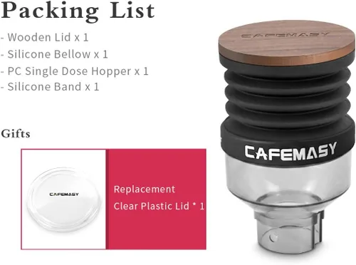 Miniatura 7 de Tolva de dosis única compatible con Eureka Mignon Espresso Coffee Grinder de silicona para soplar granos de café residuales (tolva elevada)