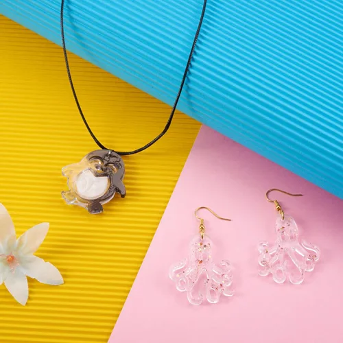 Miniatura 5 de Mega Pet 11 piezas de moldes de silicona para colgantes de animales, moldes de resina para hacer aretes con anillos abiertos, ganchos para aretes