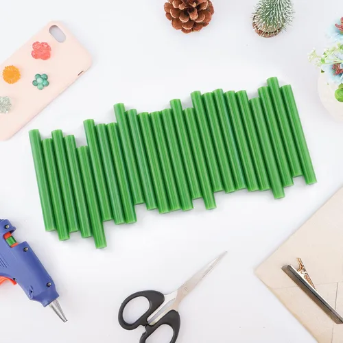 Miniatura 7 de Barras de pegamento caliente verde tamaño completo, paquete de 36 barras de cera de sellado para sellos de sellos, manualidades, proyectos de pegado