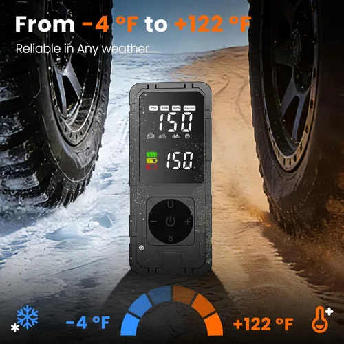 Miniatura 6 de Inflador de neumáticos, compresor de aire portátil, bomba de aire inalámbrica recargable, inflador digital de neumáticos de 150 PSI con apagado