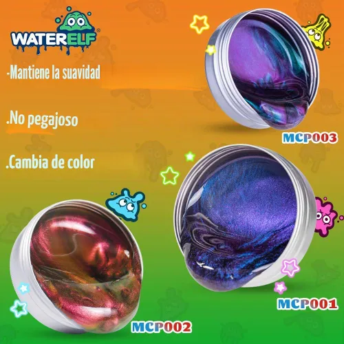 Miniatura 7 de Waterelf MCP001-MCP003 - Masilla sensorial multicolor, no tóxica para aliviar el estrés para niños, niñas y adultos, juguete antiestrés no pegajoso