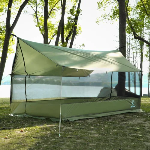 Miniatura 8 de REDCAMP Tienda de Campaña Caliente Grande tipo Hamaca con Salida para Estufa, Tienda de Campaña de Pared de Invierno Impermeable y Resistente al