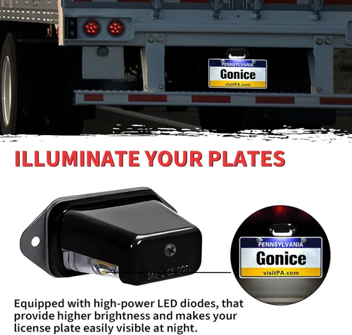 Miniatura 2 de Gonice Luz LED superbrillante para matrícula, 6-SMD, ajuste universal para camión, remolque, furgoneta, RV, SUV, barco, luz debajo del capó, cumple