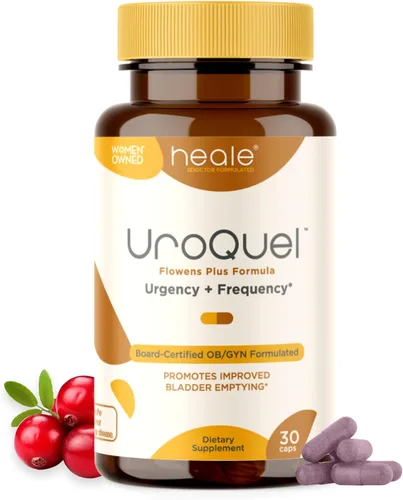 UroQuel - Suplemento natural de arándano para el control de la vejiga - Reduce la urgencia del baño, la frecuencia, la incontinencia, con flujos -