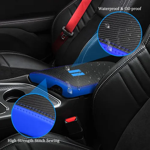 Miniatura 4 de para Dodge Challenger 2015-2023 Funda para Reposabrazos de Coche Impermeable Almohadillas de Consola Central Fundas de Protección contra Arañazos