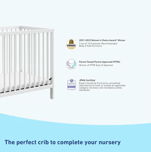 Miniatura 8 de Graco Teddi - Mini cuna convertible 4 en 1 con colchón adicional resistente al agua (blanco) – Certificado GREENGUARD Gold, colchón de 2.75 pulgadas