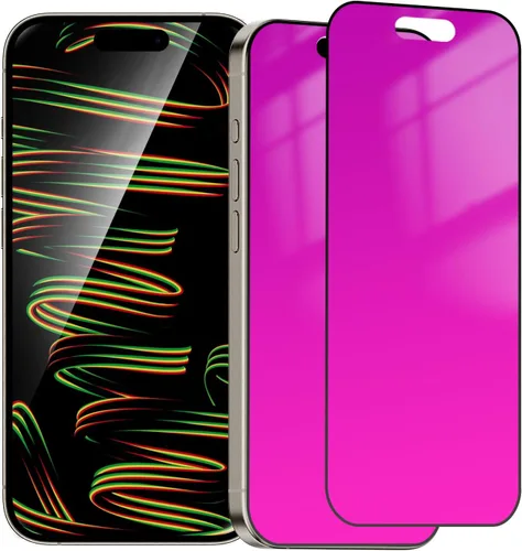 Miniatura 12 de Paquete de 2 protectores de pantalla de privacidad para iPhone 11 Pro Max/XS Max, vidrio templado antiespía, efecto espejo colorido degradado