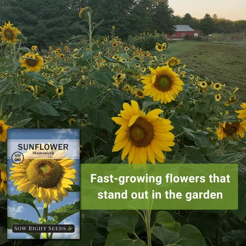 Miniatura 5 de Sow Right Seeds - Semillas de girasol de mamut para plantar - Cultiva girasoles gigantes en tu jardín - Semillas de reliquia sin OMG para plantar un