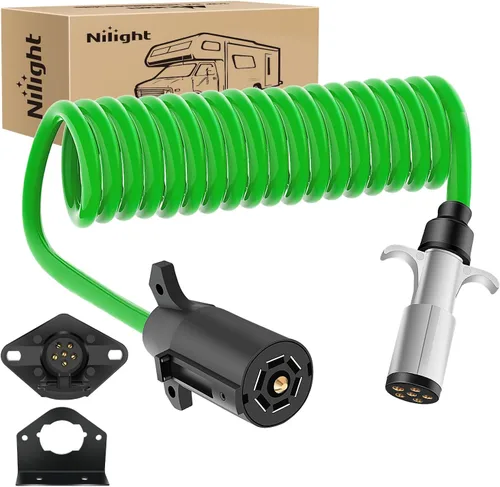Miniatura 9 de Nilight Kit de arnés de cableado de enchufe de remolque de 7 pines 55243 para lado del vehículo, 7 vías, tipo RV, enchufe USCAR, compatible con Ford