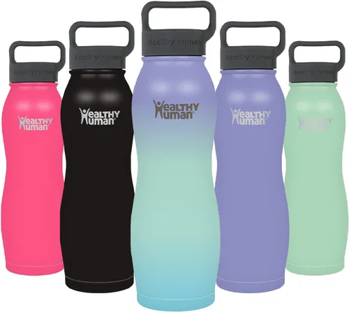 Miniatura 18 de Healthy Human Botella de Agua de Acero Inoxidable Termo de Agua con Doble Pared y Aislamiento al Vacío para Adultos Botellas de Viaje Ecológicas