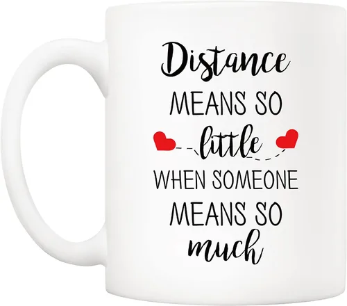 Miniatura 2 de 5Aup Regalos de Navidad para parejas de larga distancia, amigos y familia, taza de café de distancia significa tan poco cuando alguien significa