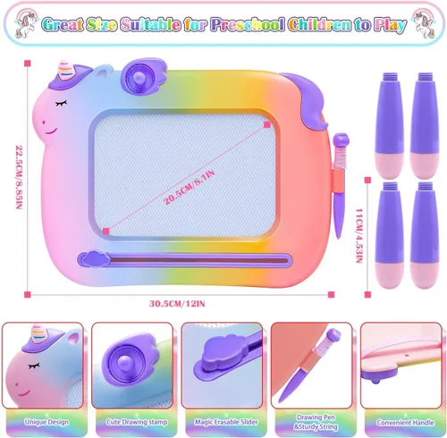 Miniatura 3 de Juguetes para niños pequeños 3, tablero de dibujo magnético juguetes para bebés, juguete de escritura y garabatos para niños pequeños, juguete