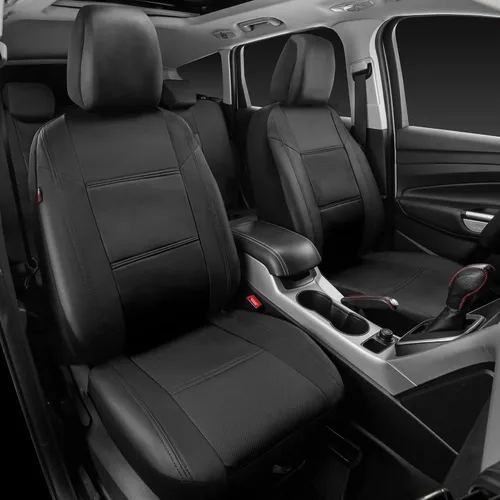 Miniatura 2 de CAR Pass Skyline - Fundas de asiento de cuero de alta calidad, impermeables, de poliuretano, juego completo, fundas de asiento delantero y trasero