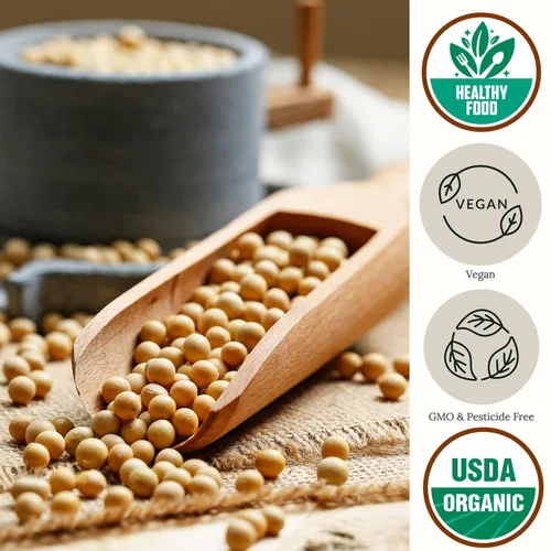 Miniatura 3 de Be Still Farms Soja orgánica – Frijoles de soja secos (2.8 libras) también conocidos como nueces de soya – Ideal para edamame, leche de soja, tofu