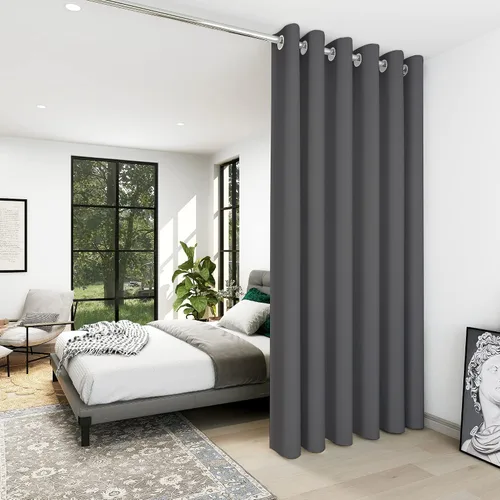 Miniatura 23 de Deconovo Cortina opaca, para oscurecer la habitación Gris claro