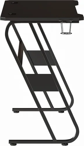 Miniatura 8 de Flash Furniture Fisher - Escritorio ergonómico negro para computadora, mesa de jugadores de 51.5 pulgadas con soporte para tazas y gancho