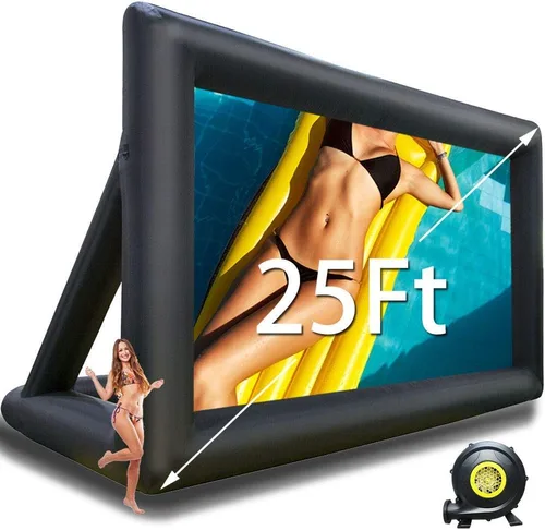 Miniatura 6 de Pantalla de cine inflable de 20 pies, pantalla de proyección delantera y trasera, sin costuras, ideal para noches de cine, fiestas en la piscina