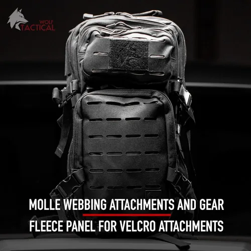 Miniatura 3 de WOLF TACTICAL Mochila Molle Pequeña Mochila Táctica Pequeña Mochila de Transporte Oculto CCW Mochila de Emergencia Bolso de 24L Mochila EDC Negro