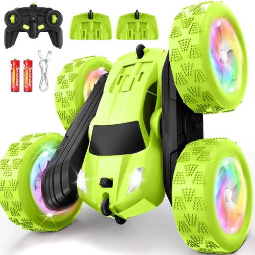 Miniatura 9 de Auto a control remoto, autos RC para niñas, rastreador RC de doble cara de 2.4 GHz con batería modular USB-C mejorada, juguetes de automóvil Rosa