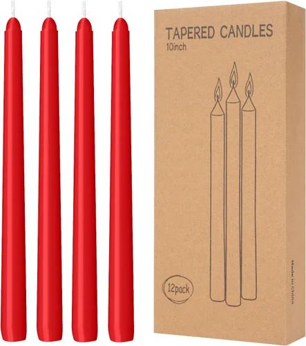 Miniatura 31 de Paquete de 30 velas cónicas blancas - 10 pulgadas sin goteo, sin humo y sin perfume Larga duración 8 horas Velas altas vertidas a mano Velas