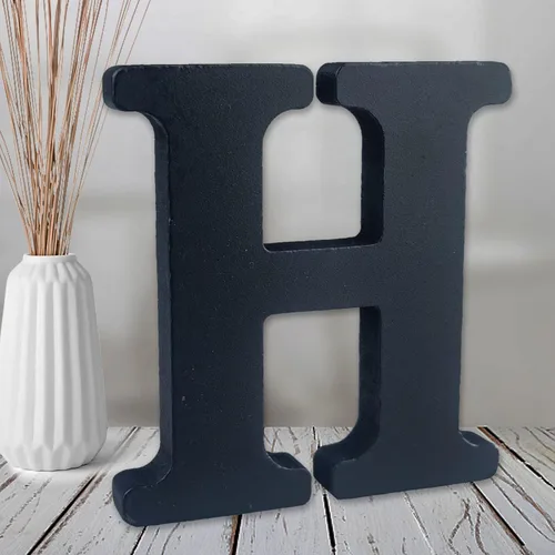 Miniatura 14 de AOCEAN Letras de madera de 6 pulgadas en negro, letra de madera sin terminar para letras decorativas de pared, letras en relieve, letrero de corte B