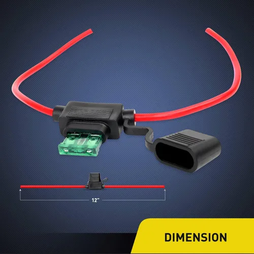 Miniatura 2 de Nilight 10 Pack NI-FH01 Portafusibles en línea 14AWG Arnés de cableado ATC/ATO Fusible automotriz de 30AMP de cuchilla -10, 2 años de garantía