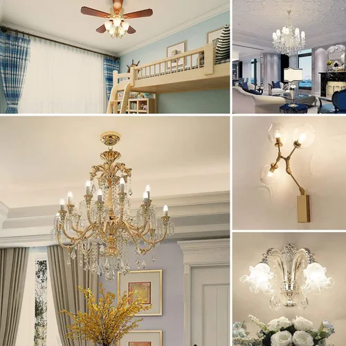 Miniatura 5 de Paquete de 8 bombillas LED E12 de 4000 K luz natural, base pequeña tipo B para candelabro, equivalente a 6 W, 60 W, bombillas para ventilador de Luz