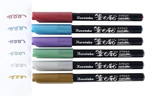 Miniatura 5 de Fudebiyori Fude - Bolígrafo de pincel, paquete de 2 (CBK-55ME/6V, CBK-55/12V), juego de 18