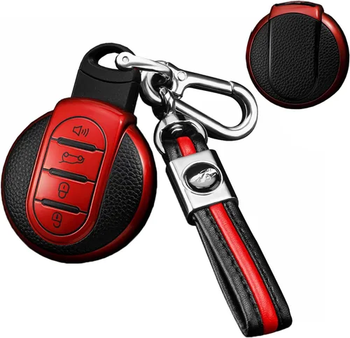Miniatura 9 de SANRILY Funda de cuero para llave Mini Key Case Shell Key Holder con llavero, Azul