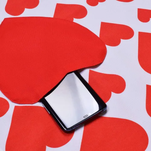 Miniatura 3 de Love Potato Delantal de cocina de corazones ajustables con bolsillos para mujeres y niñas, rojo