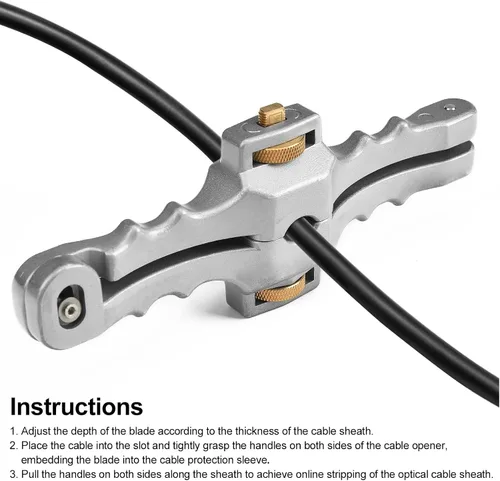 Miniatura 4 de Pelacables de fibra óptica blindados con profundidad de corte ajustable Pelacables de 0.394-0.984 in de eliminación de cables de extracción