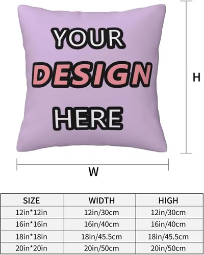 Miniatura 5 de Customized Pillow for Mother's Day Add Your Text/Logo Here Customized Photo Pillowcase for Chair and Couch 12''x12'' Purple
