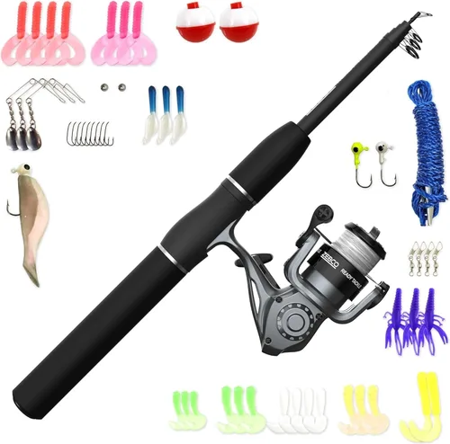 Zebco Ready Tackle Spinning Reel and Fishing Rod Combo, Includes Tackle Kit