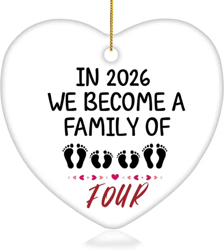 Miniatura 24 de Adorno de anuncio de embarazo y luego hubo cuatro para abuelos, esposo, familia, abuela, regalos para padres nuevos, regalos para parejas, regalos