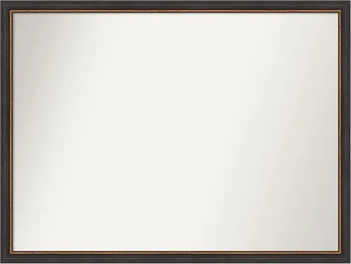 Miniatura 265 de Amanti Art Espejo de baño negro para sobre el fregadero, 23 x 23 pulgadas, espejo cuadrado negro Ashton, marco de madera tradicional mediano, se
