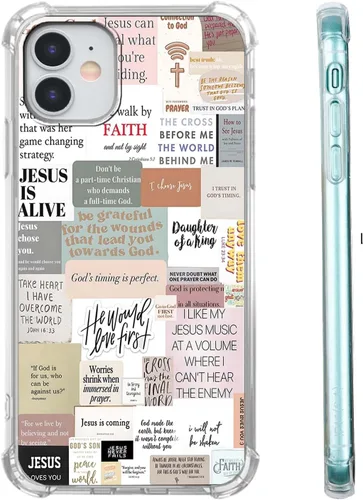 Miniatura 7 de Funda para Celular con Versículos de la Biblia, Colocación de Citas Cristianas de Jesús, Diseño Collage, Funda Protectora Suave de TPU de Moda