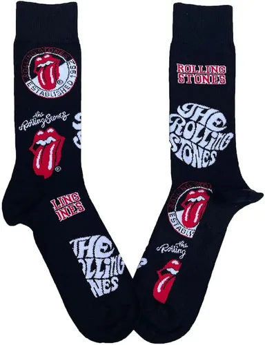 Calcetines unisex para adultos Rolling Stones Logos (talla de zapato de hombre de EE. UU. 8 - 12), talla única, color negro, Negro -